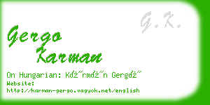 gergo karman business card